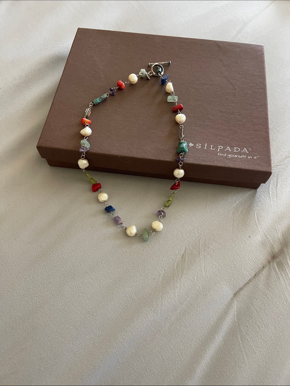 Silpada Multicolor Gemstone and Pearl Necklace